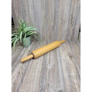 Vintage Wood Rolling Pin, 16-1/2"